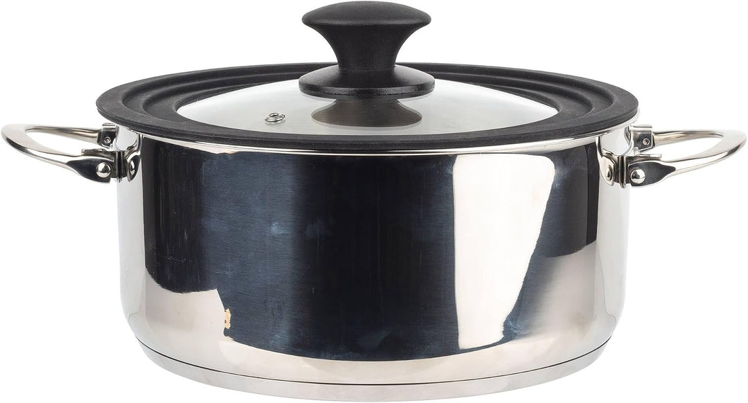MasterPRO Foodies - Küchenbatterie - 4 -Stück -Set mit 4, 20 und 24 cm Pfannen und Glasdeckel - Herg