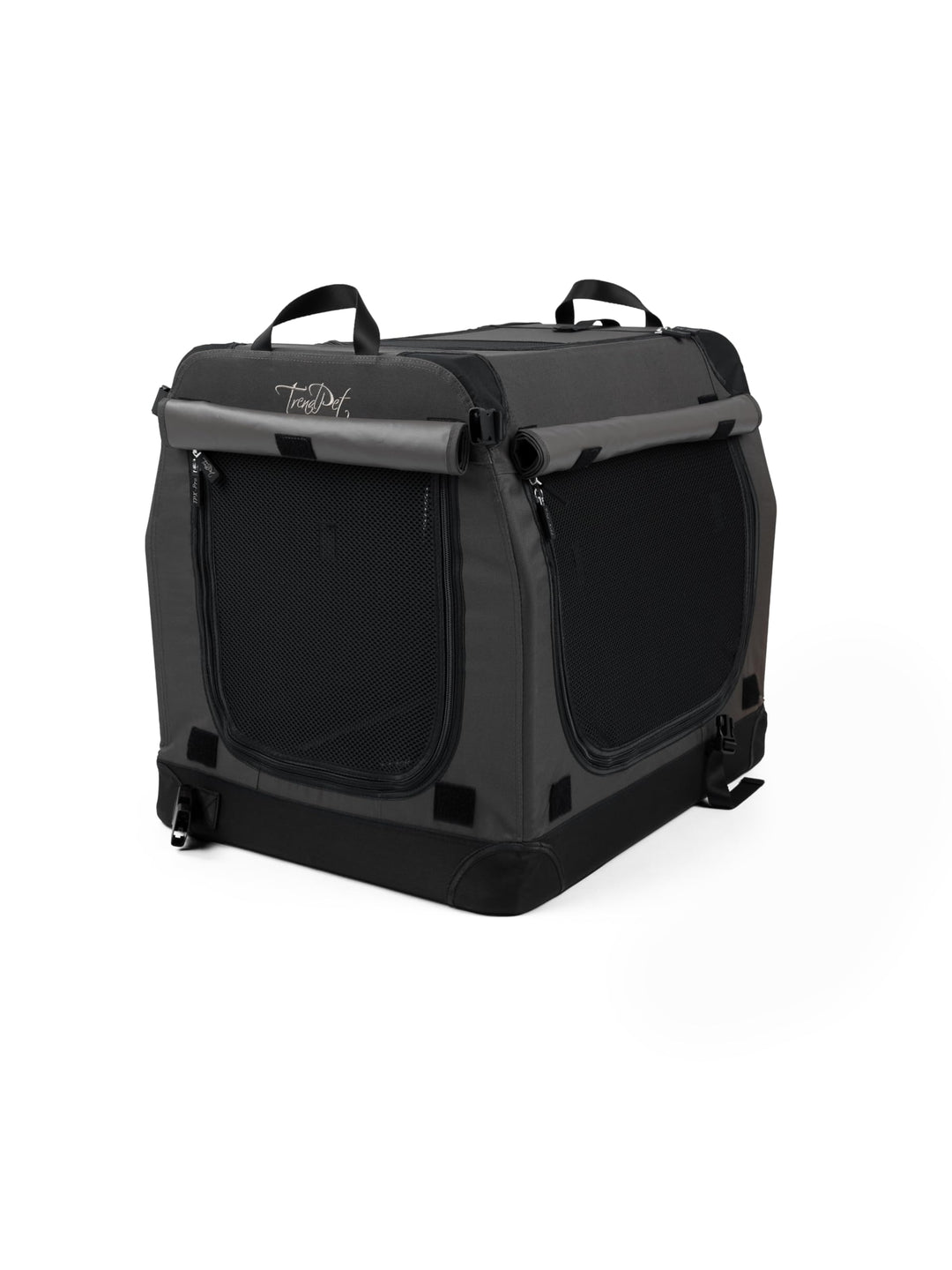 TrendPet TPX-Pro - Leichte, Faltbare Hundebox mit Aluminium Rahmen (grau, L 60 x B 45 x H 50 cm) L 6