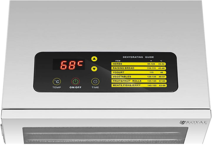 Royal Catering RCDA-500/45S Dörrgerät Dörrautomat Obsttrockner Dörrapparat Dehydrator Obst 800 W 12