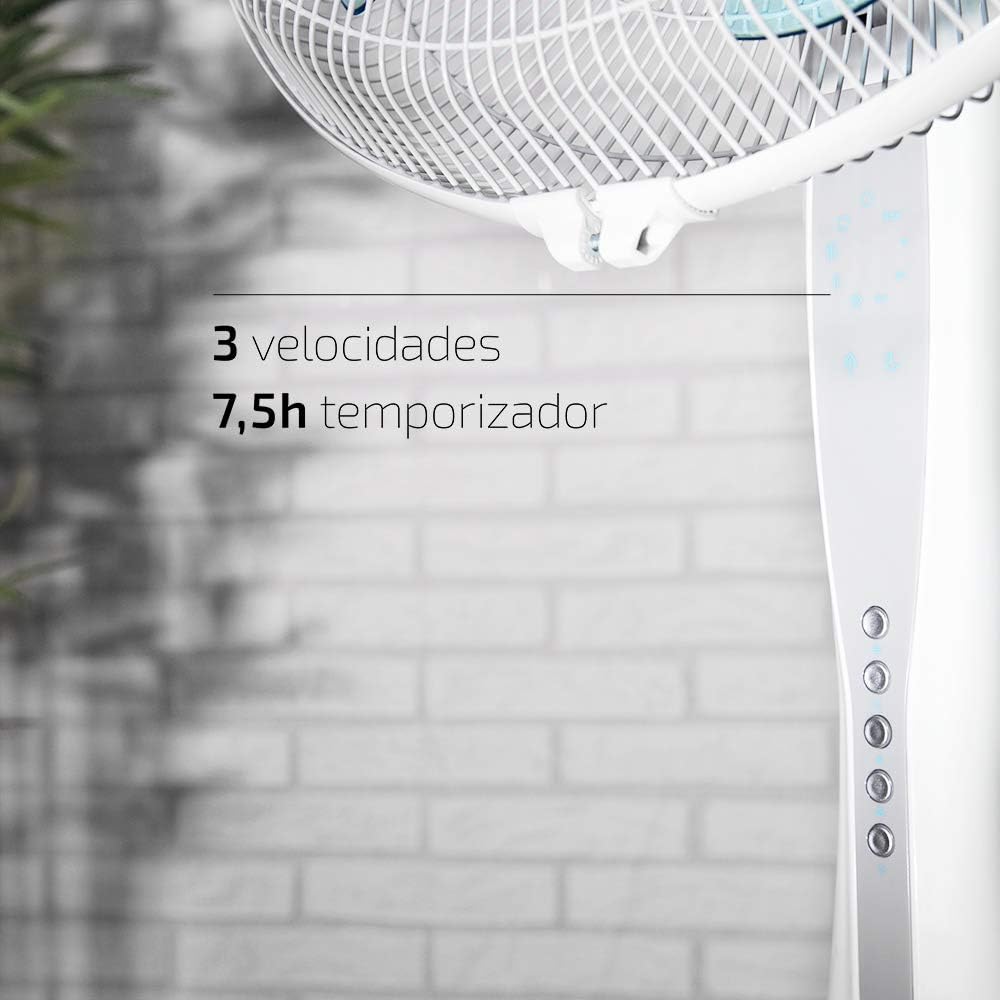 Cecotec Standventilator EnergySilence 530 Power Connected Weiss. 50 W, 5 Klingen mit 40 cm Durchmess