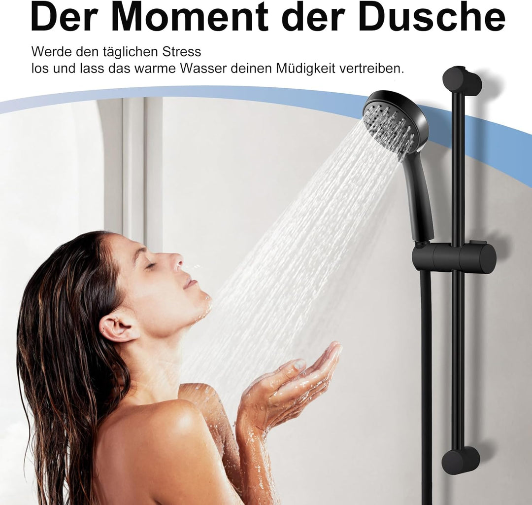 OFFO Duschschlauch mit Duschkopf, Wassersparend und Hochdruck, Handbrause mit 3 Strahlarten, Handbra