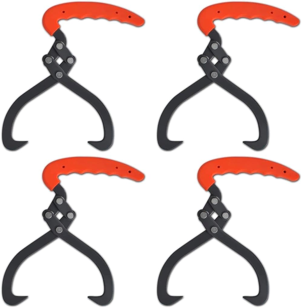 vidaXL 4x Handpackzange 19cm Packzange Holzgreifer Handhebehaken Holzzange