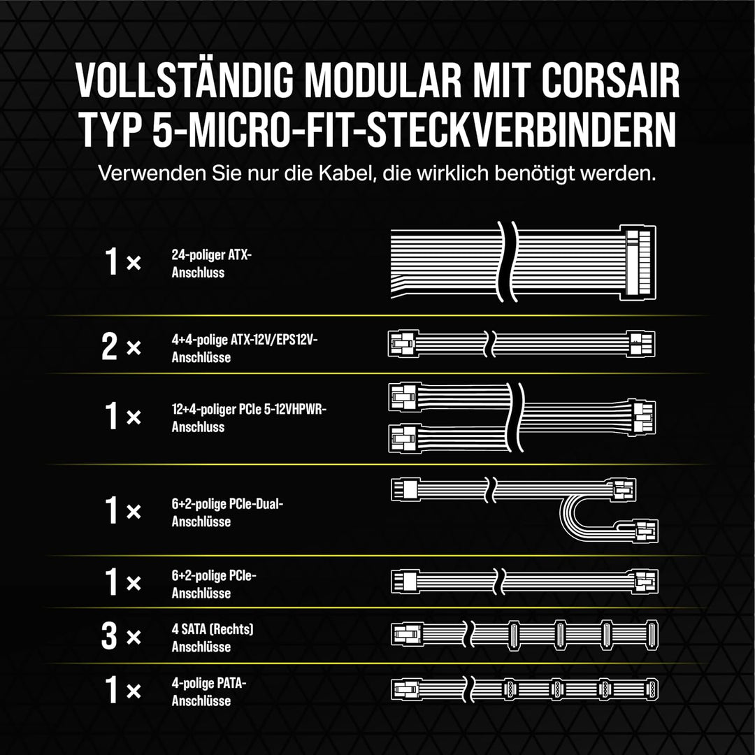 Corsair RM750x Shift Vollmodulares ATX-Netzteil - Modulare Seitenschnittstelle - ATX 3.0- & PCIe 5.0