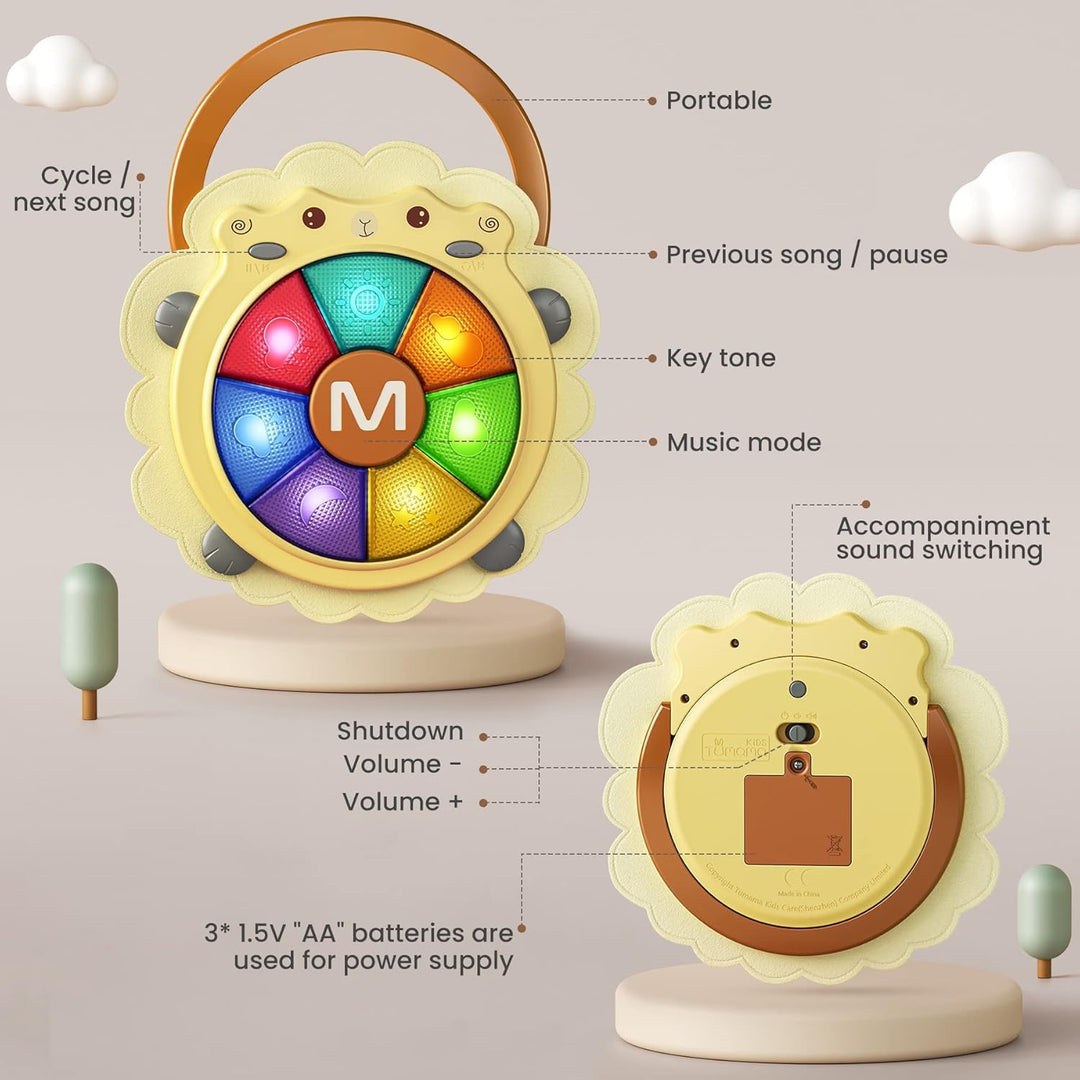 TUMAMA KIDS Musikalisches Baby Musikalische Trommel Spielzeug Set, Ton und Licht, Musikinstrumente S