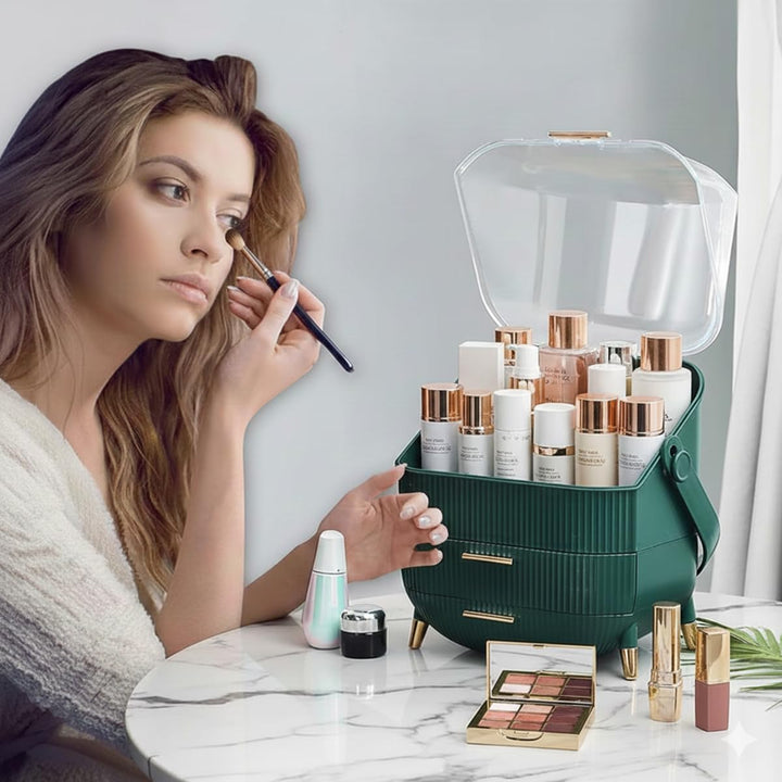 Make Up Organizer, Kosmetik Organizer mit decke, Wasserdicht Staubdicht Hautpflege Organizer für Bad