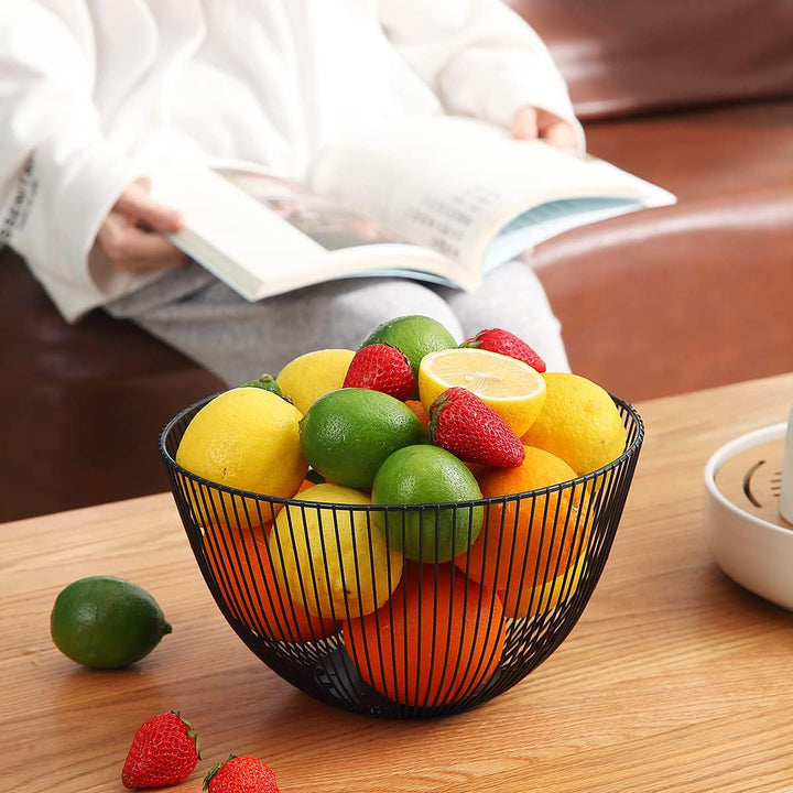 HOMQUEN Obstkorb, Obstschale, Obstkorb Aus Metalldraht Für Die Küche, Obstschale Für Küchentheke, Ko