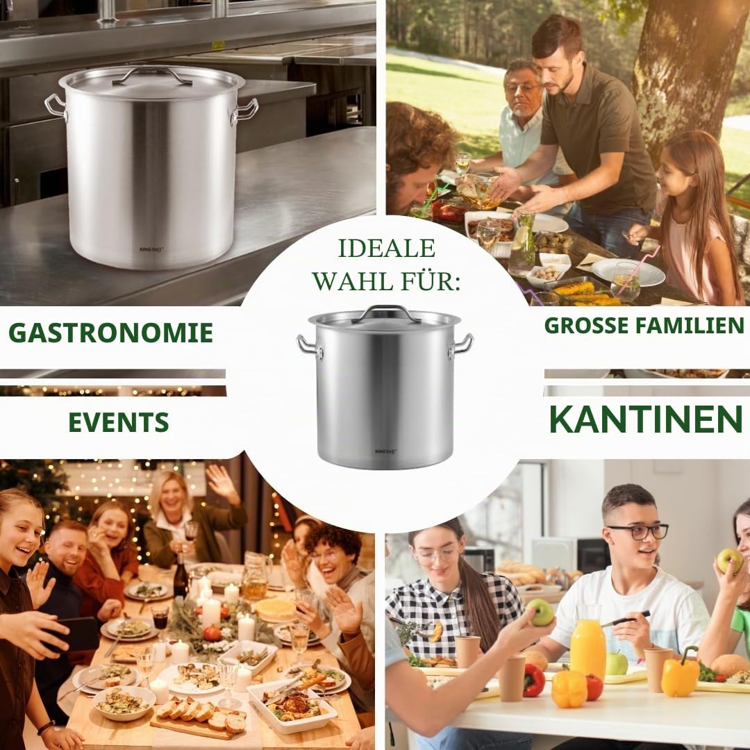 Gastronomischer Topf Kochtopf 32 cm 25L EdelstahL Kinghoff KH-1963