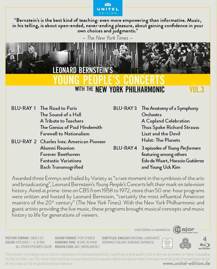 Young Peoples Concerts Vol. 3 [New York Philharmonic; Leonard Bernstein], Blu-ray
