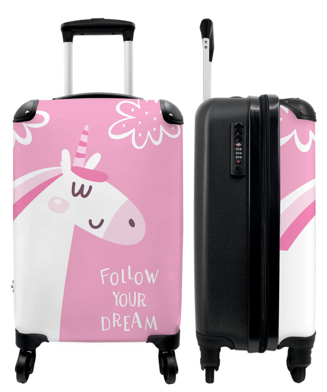 NoBoringSuitcases.com® Koffer Handgepäck - Kinderkoffer Mädchen, Reisekoffer Kinder, Leichtgewicht,
