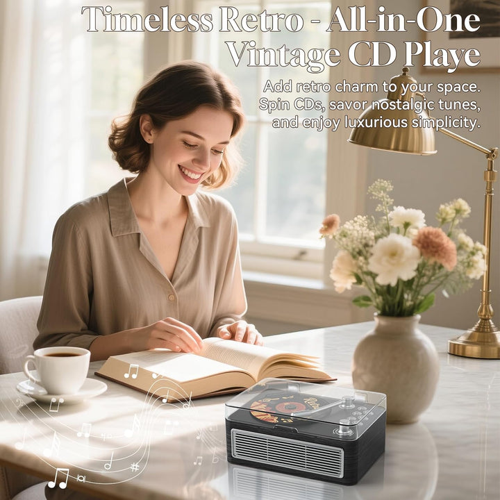 Gueray Tragbarer CD Player Bluetooth CD-Player mit Lautsprecher & Radio & Fernbedienung Unterstützt