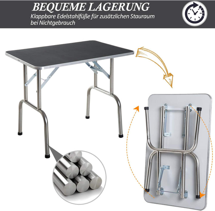 Pawhut Trimmtisch Tierpflegetisch Schertisch mit Korb Hundepflegetisch klappbar Hundefriseurtisch Hu