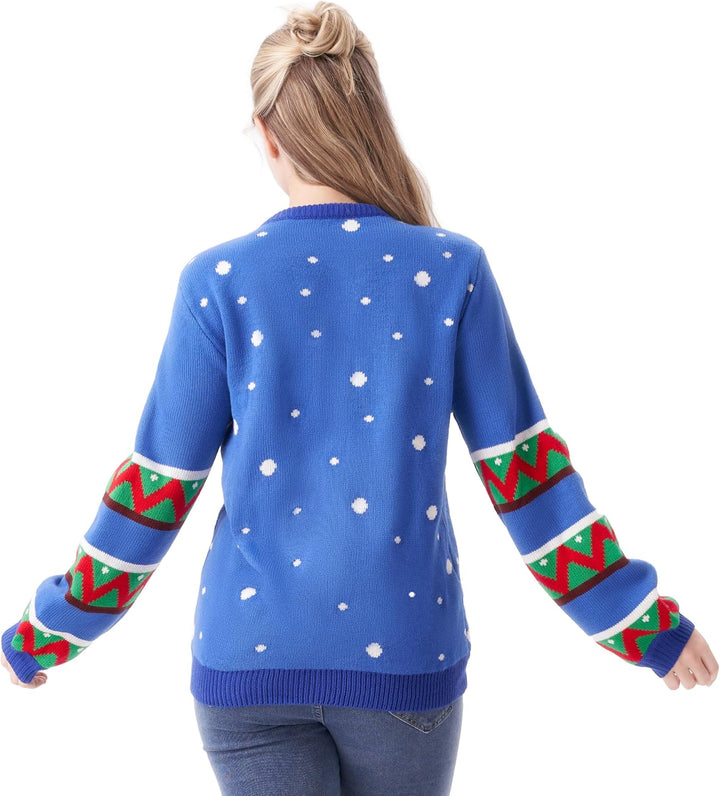 JOYIN Damen LED Beleuchtete Rentier Hässliche Weihnachtspullover Damen mit Integrierten Leuchtmittel