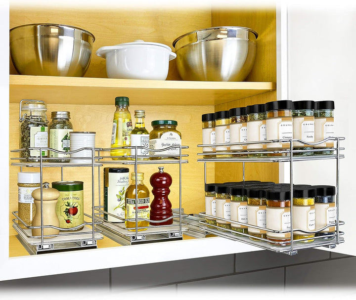 LYNK PROFESSIONAL® Ausziehbares Gewürzregal für Schrank – 16,5 cm breit – ausziehbares Gewürzregal –