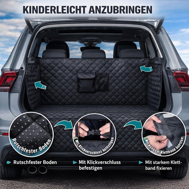 BigDean Kofferraumschutz Hund mit Seiten- und Ladekantenschutz, Hundedecke Auto Kofferraum aus 600D