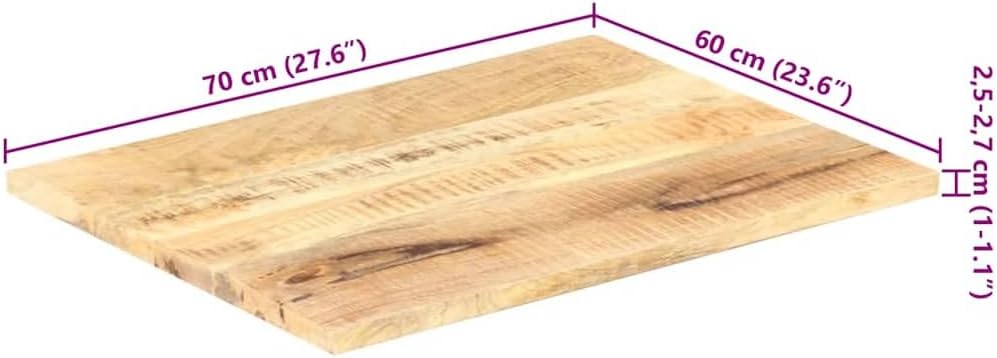 vidaXL Mangoholz Massiv Tischplatte Massivholzplatte Holzplatte Ersatztischplatte Holz Platte für Es