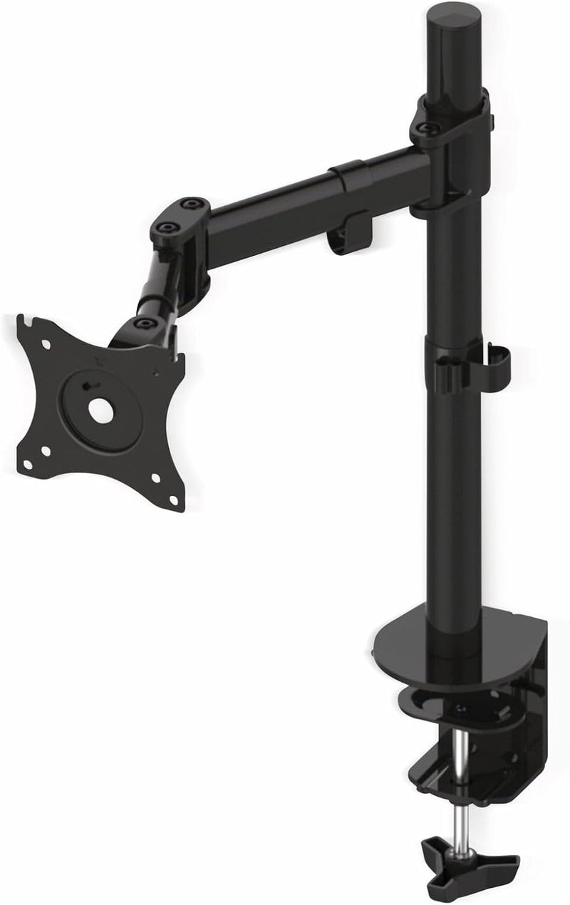 PureMounts Schreibtischhalterung für 1 Monitor 33-69 cm (13-27 Zoll), neigbar: -45° bis 45°, drehbar