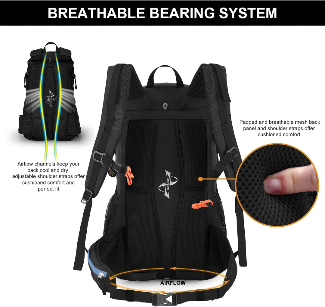 MOUNTAINTOP 40L Wanderrucksack Herren Damen Trekkingrucksack Outdoor Rucksäcke mit Regenhülle für Ca