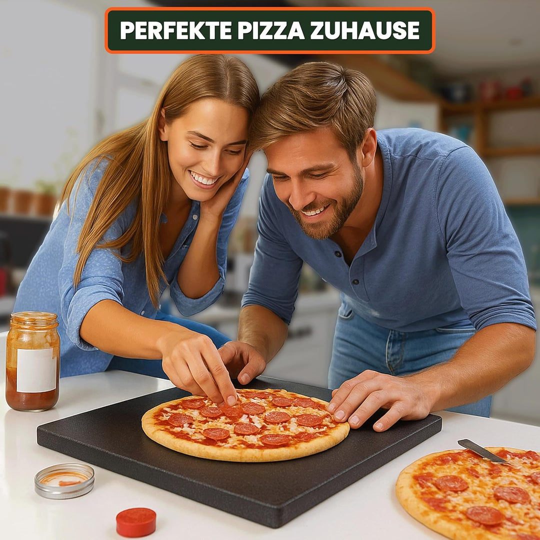 Pizzastein, Heisser Stein, Grillstein, Brotbackstein aus glasiertem Cordierit