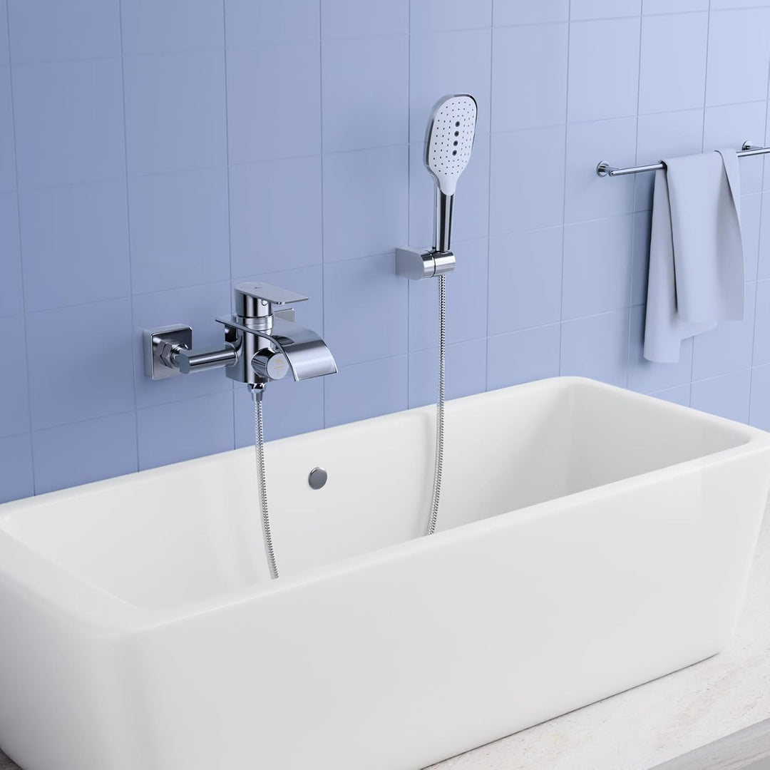 KULACO Badewannenarmatur mit Handbrause, Wasserhahn Badewanne Armatur Wasserfall, Messing Mischbatte