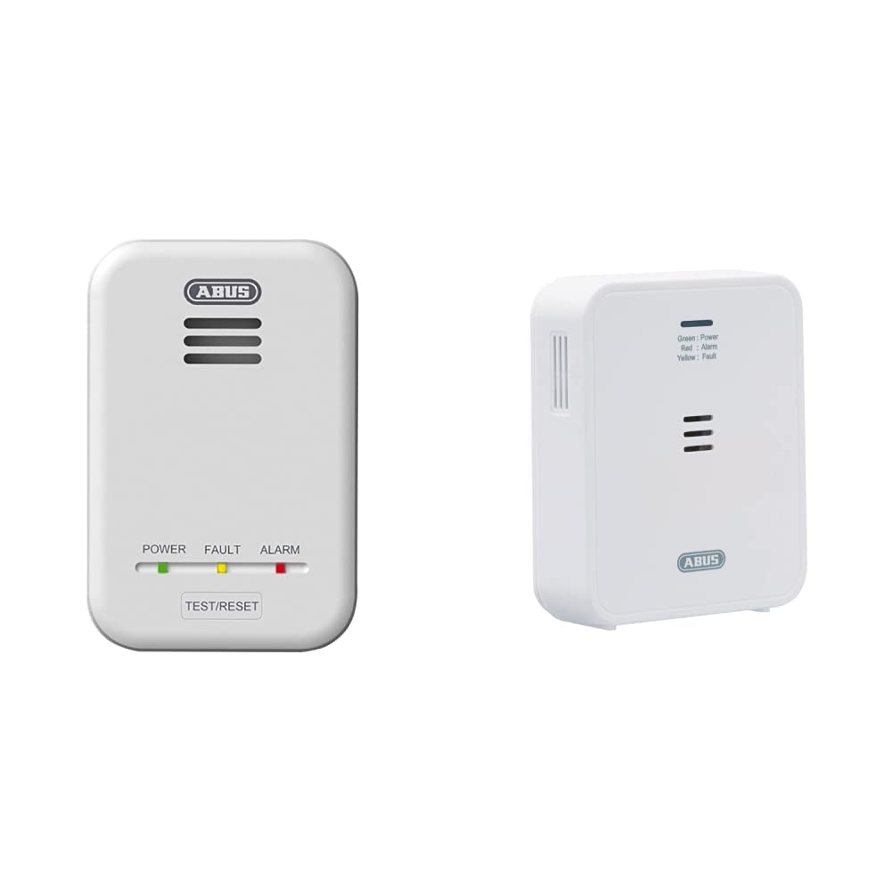 ABUS Gasmelder GWM100ME für Gasthermen - Erdgas (Methan) / Stadtgas - Alarmlautstärke 85 dB - weiss