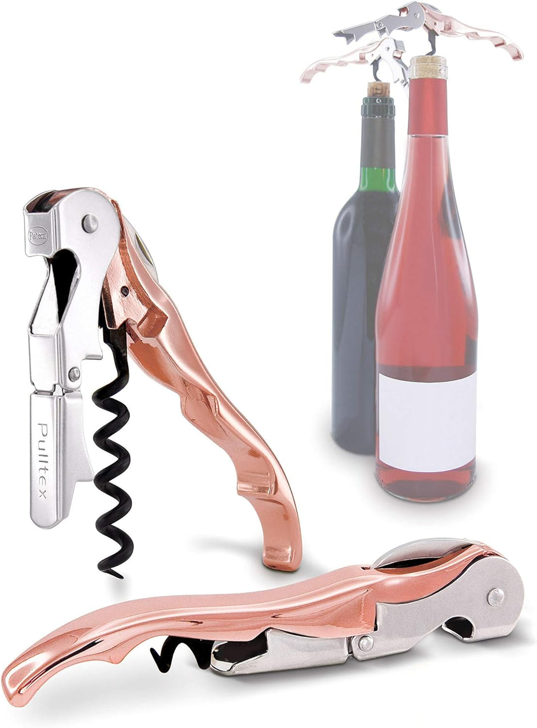 Pulltex Sommelier Messer "PULLTAP'S", 3-teilig (Mikrozahnklinge, Doppelhebel mit Flaschenöffner, sch