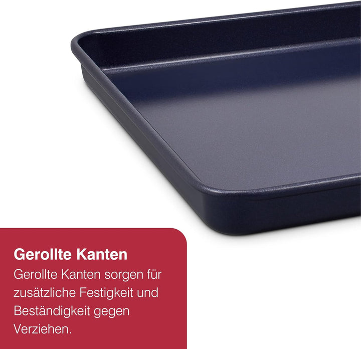 Zyliss E980191 Backblech, Antihaftbeschichtung, Carbonstahl, Dunkelblau, Backform/Backformen/Braten,