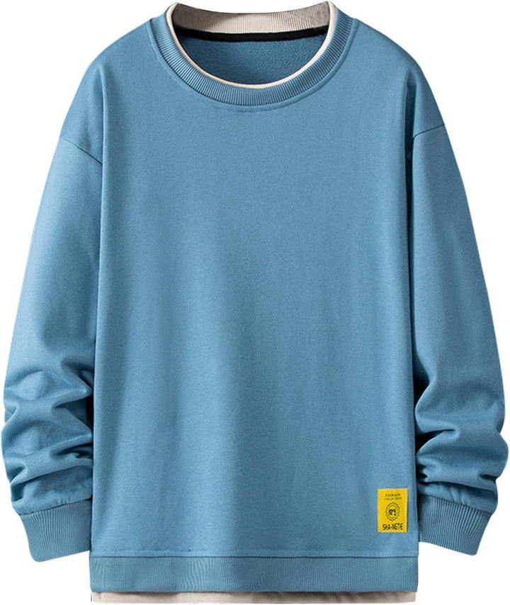 Herren Sweatshirt, Herren Sweatshirt Kapuzen Pullover Hoodie Casual Crew Neck Basic Style, M Blau