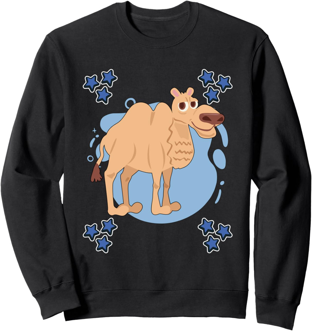 Herren Kamel Zeichnung Sterne Jungen Kamel Sweatshirt
