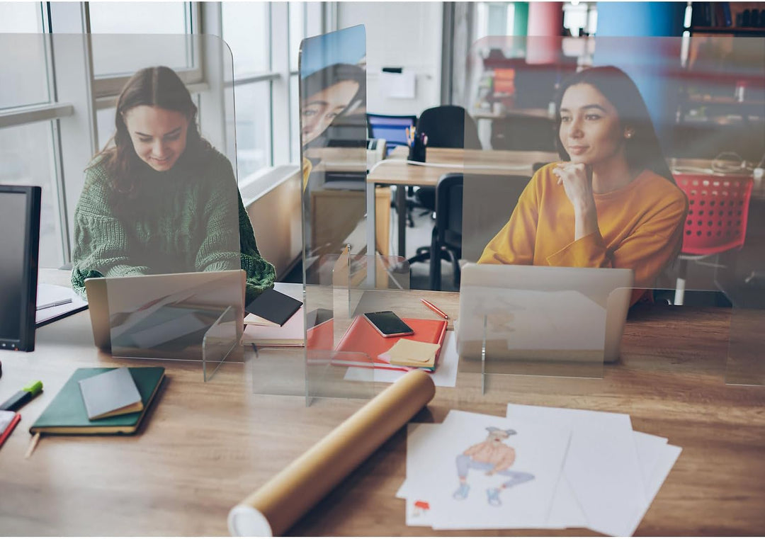 magnetoplan Nies- und Spuckschutz, Acryl-Tischaufsteller, 85x70cm