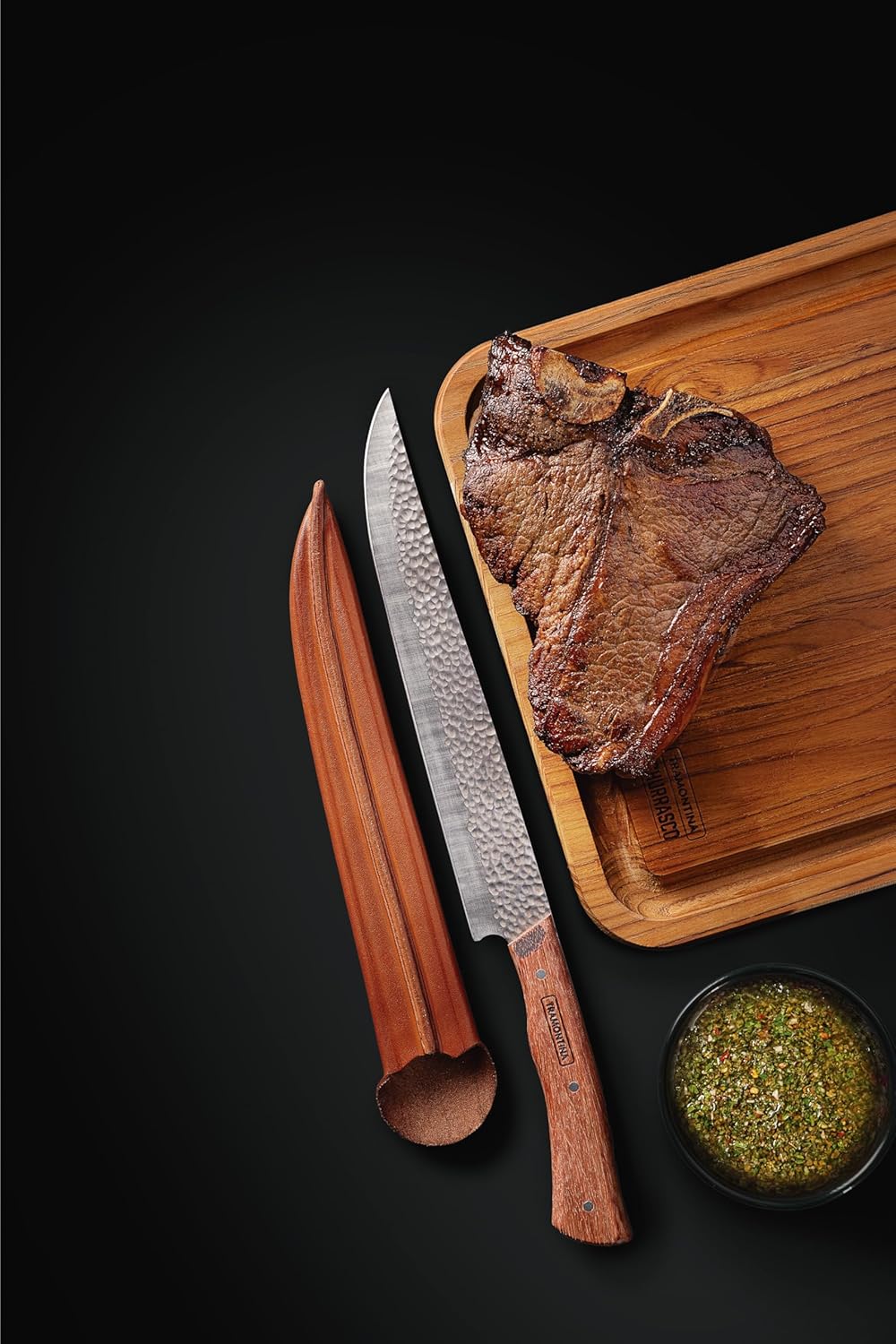 NOMADE Fleischmesser mit Leder-Etui, 25 cm * 25 cm Mit Leder-etui, 25 cm Mit Leder-etui