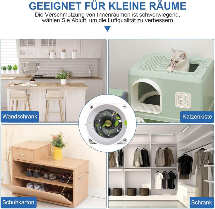 Rohrventilator 2'' Kanalventilator Klein Abluftventilator Badlüfter Mischdurchfluss Rohrlüfter für B