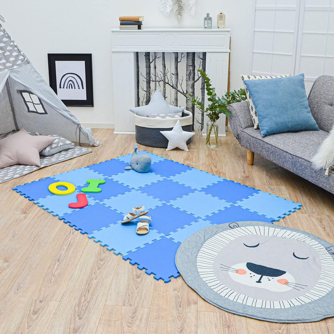 LittleTom 18 Teile Spielmatte Baby ab Null - 30x30 Schaumstoff Puzzlematte Kinder Isomatte Baby Spie
