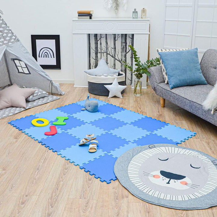 LittleTom 18 Teile Spielmatte Baby ab Null - 30x30 Schaumstoff Puzzlematte Kinder Isomatte Baby Spie