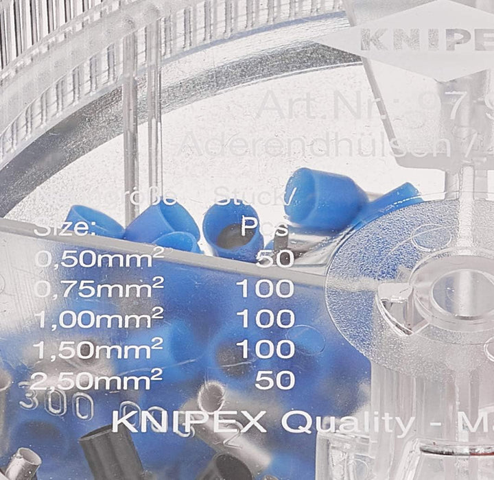 Knipex Crimpzange für Aderendhülsen mit Mehrkomponenten-Hüllen 180 mm 97 72 180 & Sortimentsboxen mi