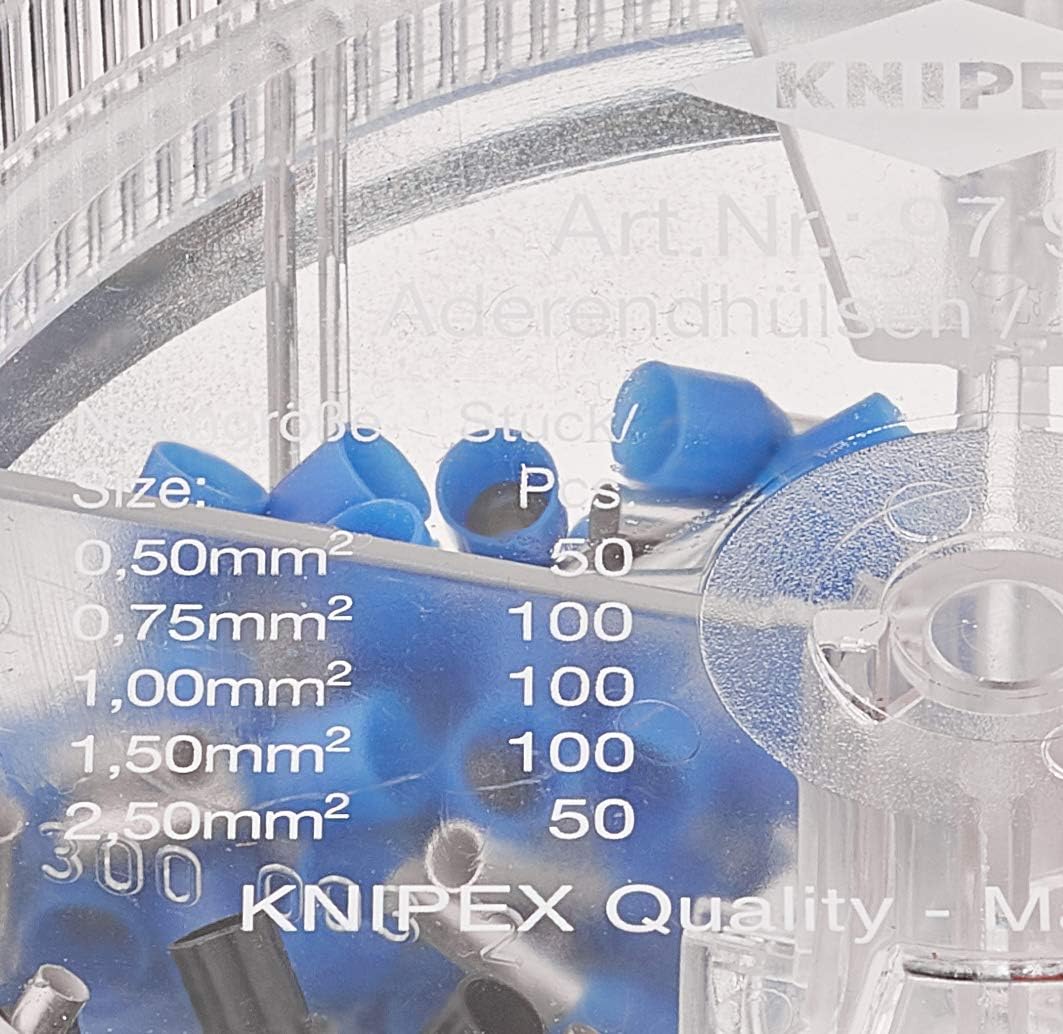 Knipex Selbsteinstellende Crimpzange für Aderendhülsen mit Seiteneinführung verchromt, mit Mehrkompo