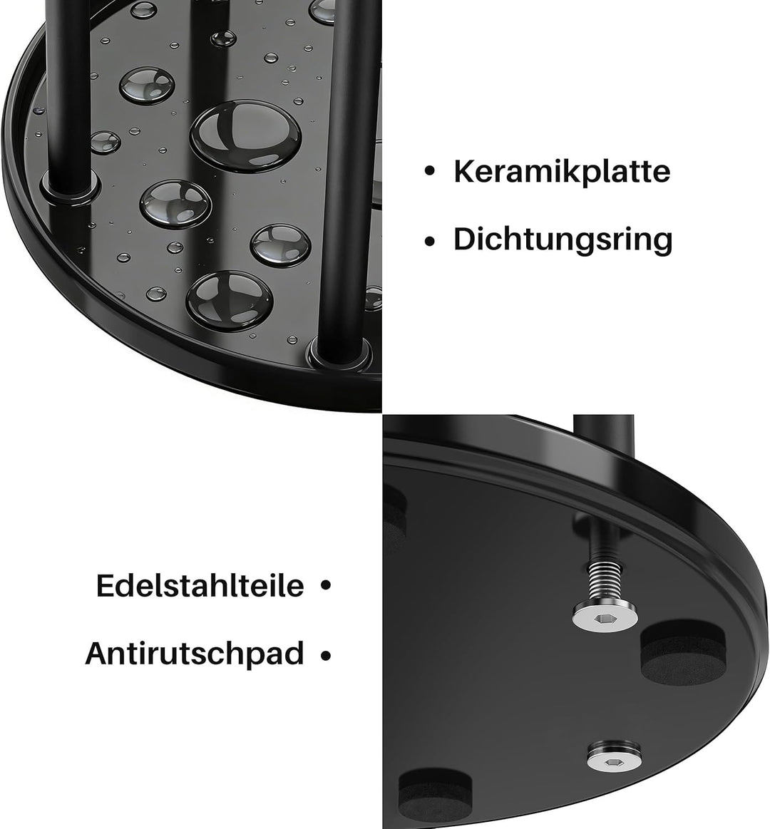 Flaschenhalter für SodaStream - Premium Abtropfhalter aus Keramik Abtropfständer mit Abtropfwanne fü