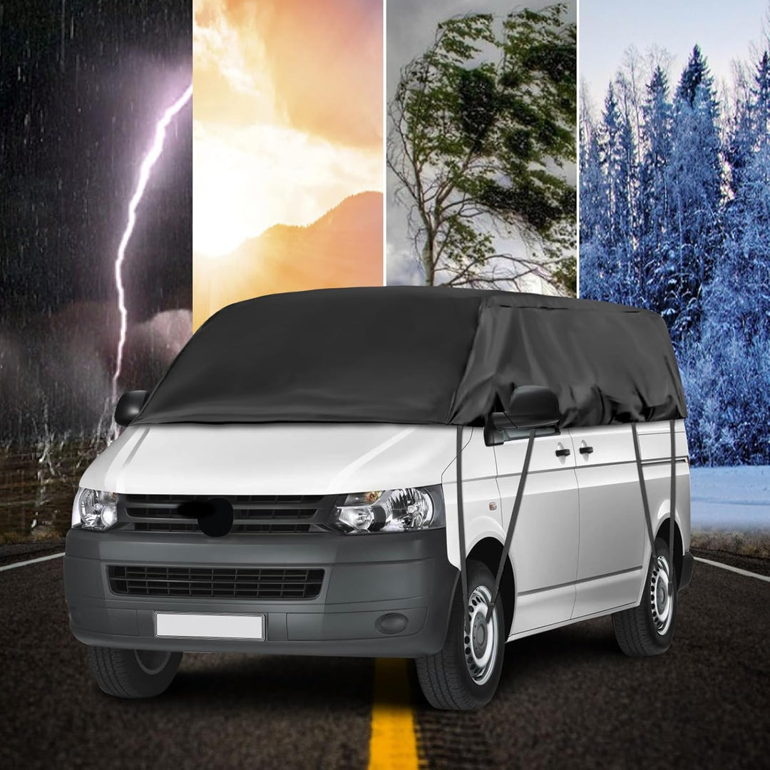 Autoabdeckung Wasserdicht Ersatz für VW T5 T6 LWB, Sonnenfest Hälfte Autoabdeckung, Halbgarage UV Be