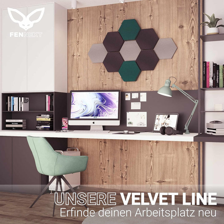 FENNEXT® Schallabsorber Wand Paneele [9 Stk.] für spürbar reduzierte Geräusche I Modernes Akustikbil