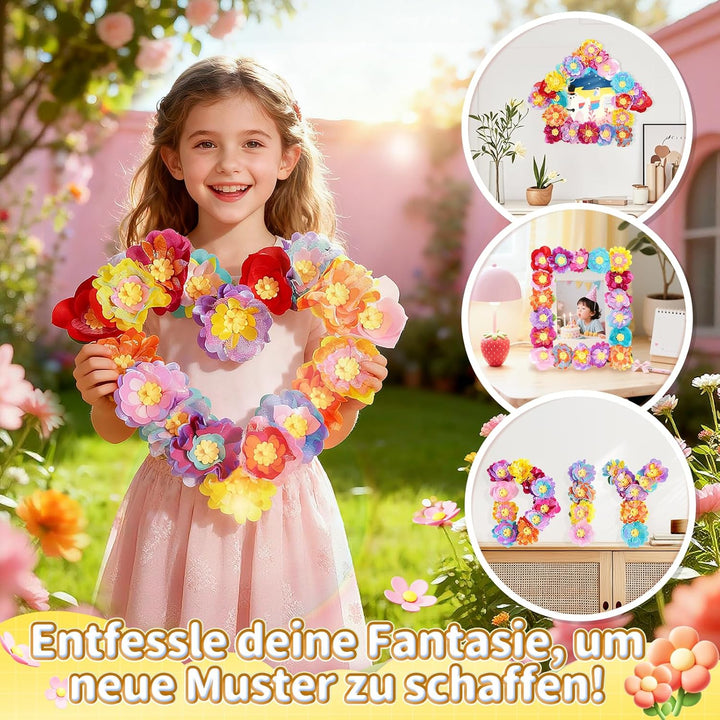 Blumenstrauss-Bastelset, DIY Blumen Bastelset Kinder, Kunsthandwerk-Lernspielzeugset für Mädchen im