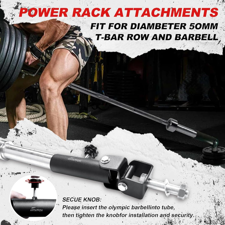 AHTAPFON Barbell Landmine Attachment for Rack,360°Rotation T-Bar Row Attachment Platform,Landmine Ba