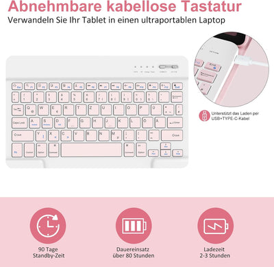 HOTLIFE Tastatur Hülle für Samsung Galaxy Tab А9+ 11 Zoll 2023(SM-X210/X215/X216B), Schutzhülle mit