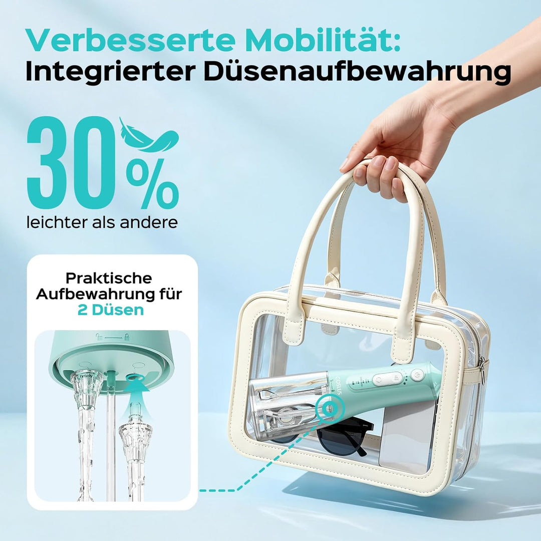COSLUS C51 Munddusche Elektrische Kabellos Testsieger 2026: 3 Modi und 6 Druckeinstellungen - 300ML