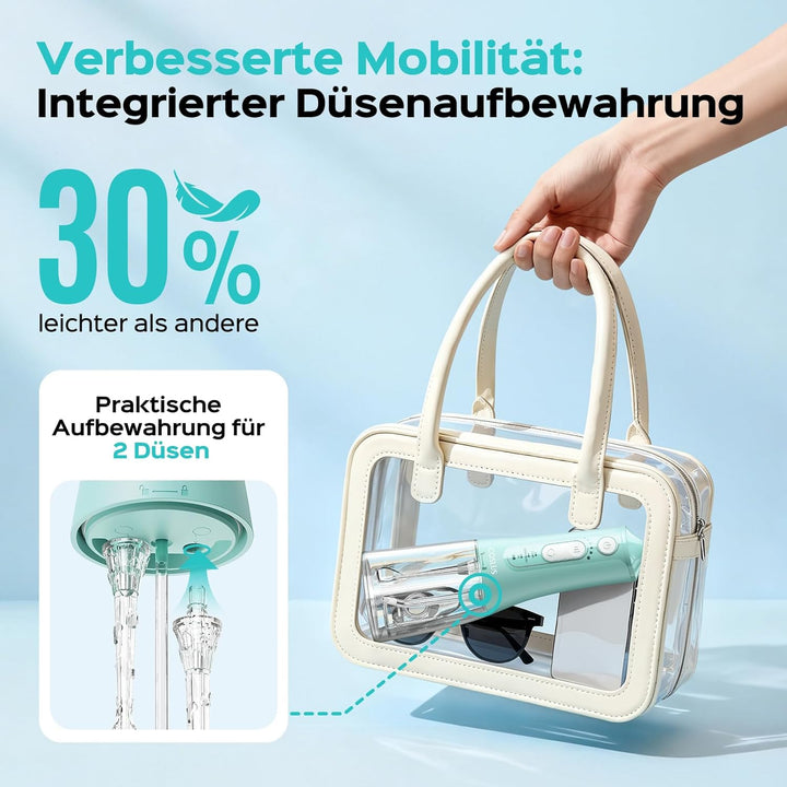 COSLUS C51 Munddusche Elektrische Kabellos Testsieger 2026: 3 Modi und 6 Druckeinstellungen - 300ML