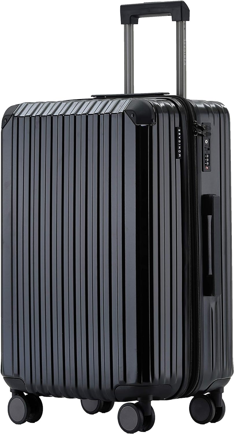 Münicase M816 TSA-Schloss Koffer Reisekoffer Trolley Kofferset Hardschale Boardcase Handgepäck (Schw