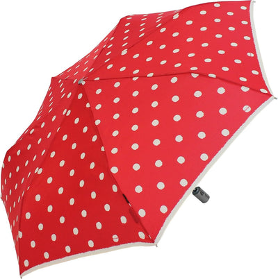 Knirps Regenschirm Slim Duomatic - klein und leicht mit Auf-Zu Automatik - Dot Art red, Dot Art Red