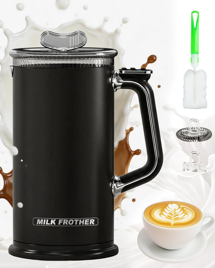 Trongle Milchaufschäumer Elektrisch 4-in-1, 2026 New Automatischer Milchaufschäumer 350ml Grosses Fa