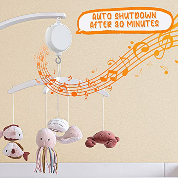 Kinderbett Mobile Motor Baby Spieluhr mit 3 LautstäRke Einstellbar 12 Schlaflieder Off 30 Minuten