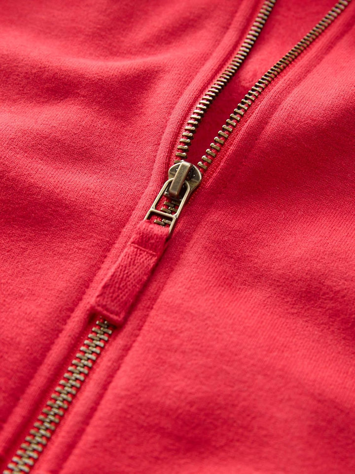 NEXT Mädchen Sportliche Kapuzenjacke mit hohem Baumwollanteil 146 Rot, 146 Rot