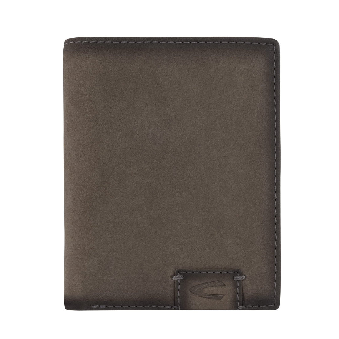 camel active bags Dallas Herren Geldbörse RFID Hochformat Leder Mittelgross Grau Grey, Grey