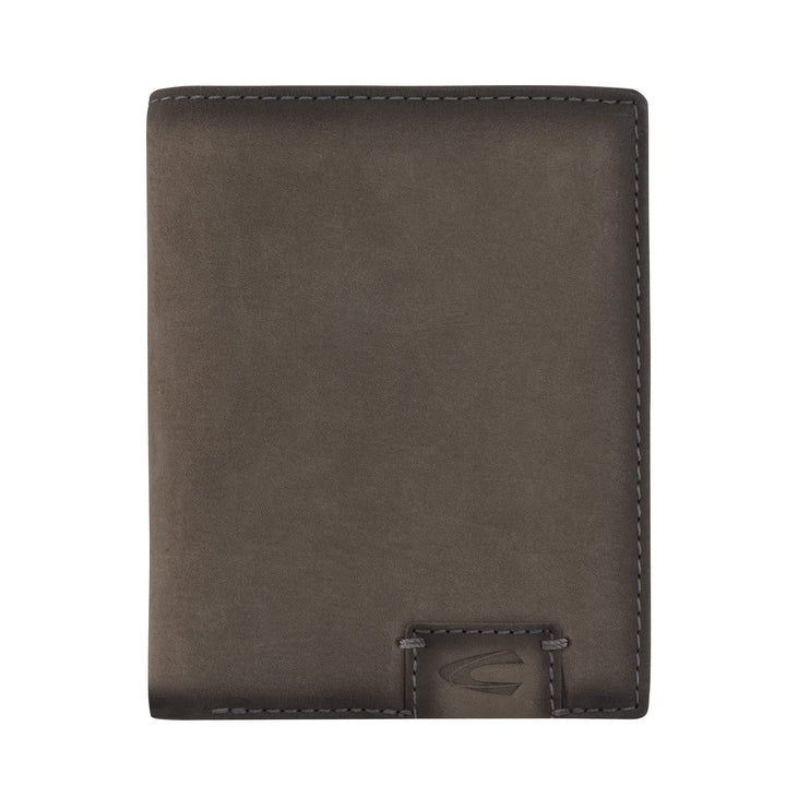 camel active bags Dallas Herren Geldbörse RFID Hochformat Leder Mittelgross Grau Grey, Grey